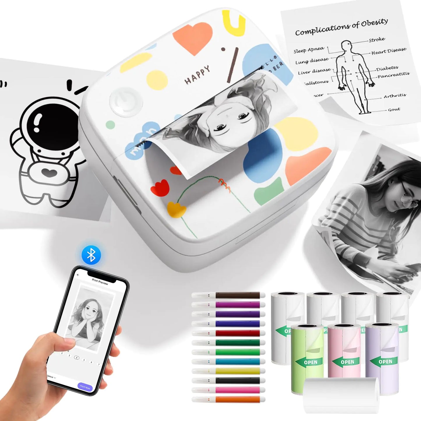 Mini Inkless Sticker Printer (Wireless) – Thermal Printing